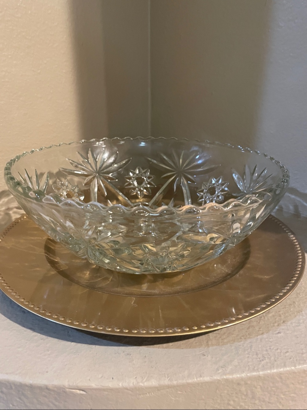 VTG- Anchor Hocking MCM Prescut Star of David Large Serving Bowl